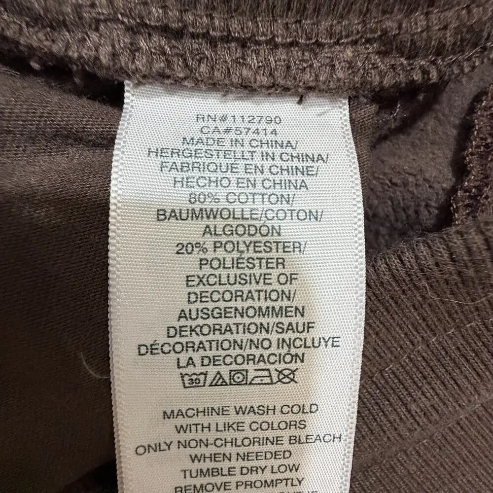 True Religion Sweatpants Men’s Small Brown Big T Straight Leg Drawstring Track